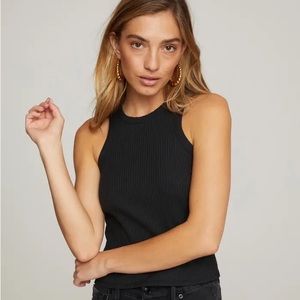 NWOT Good American Chunky Ribbed Tank in Black Size 5 (2XL)